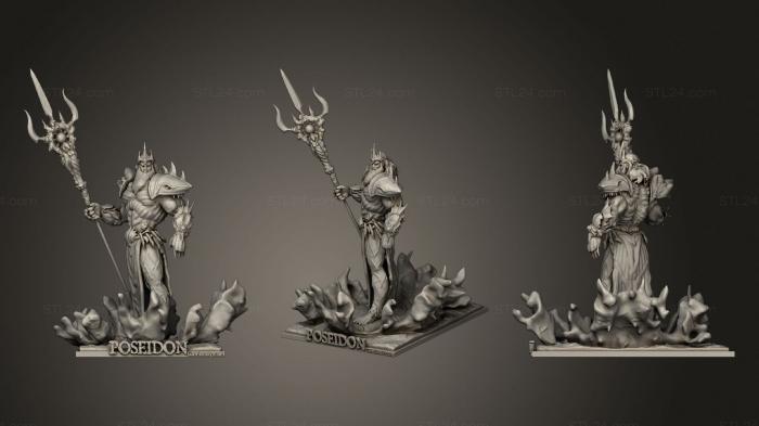 Figurines heroes, monsters and demons (Poseidon, STKM_3262) 3D models for cnc
